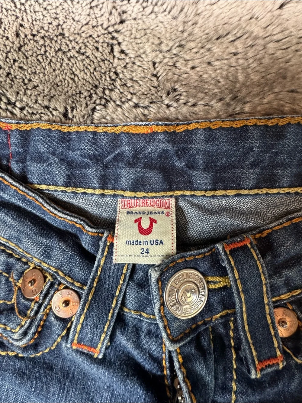 Vintage True Religion Joey Big T Jeans 24 Made USA Y2K